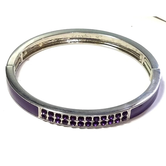 Lia Sophia Bangle Bracelet Necklace Set Purple Retired Pop Rocks Block Party - Picture 6 of 13